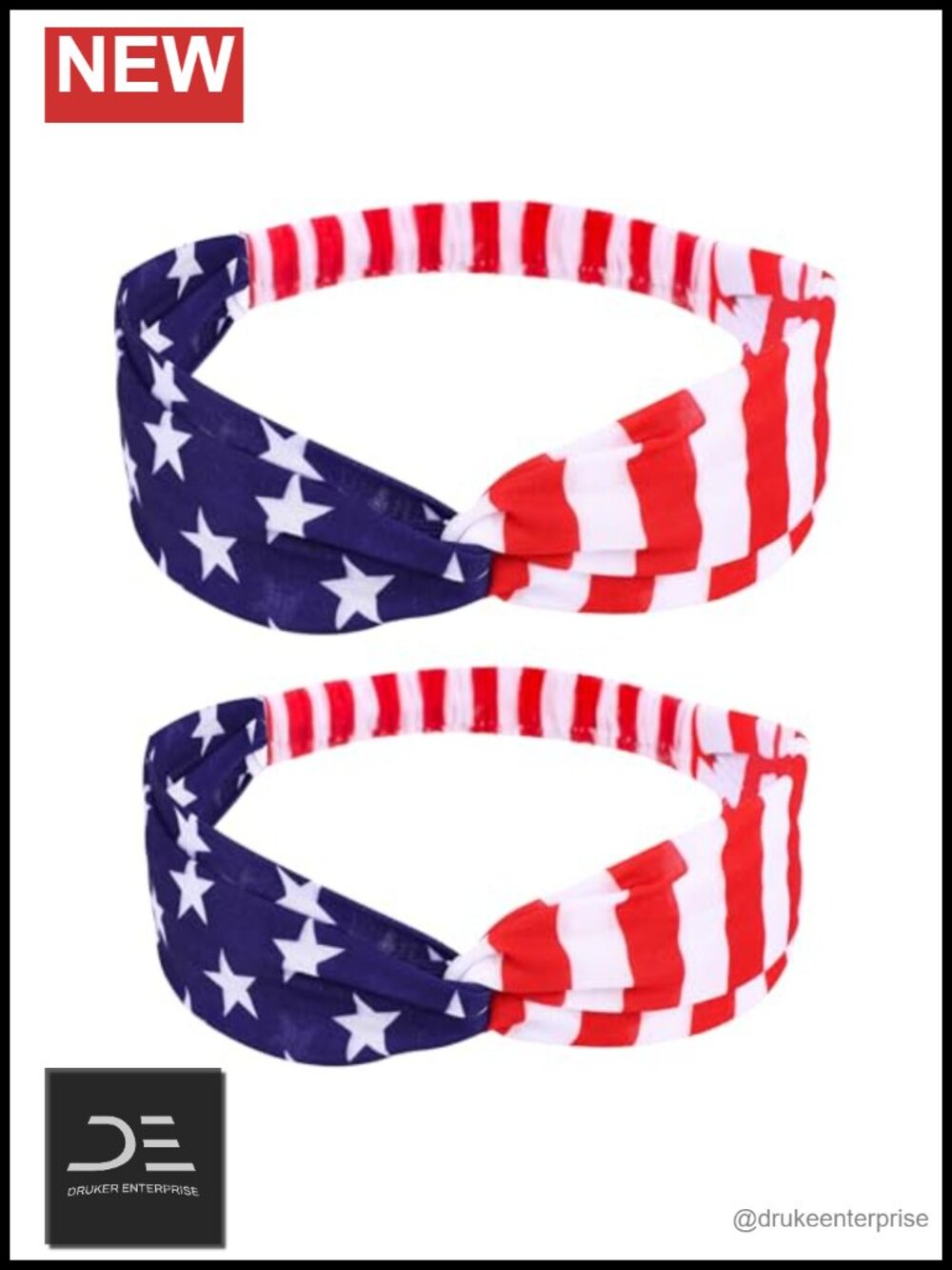 Patriotic Mommy and Me Elastic Headbands Set of 2 for Independence Day